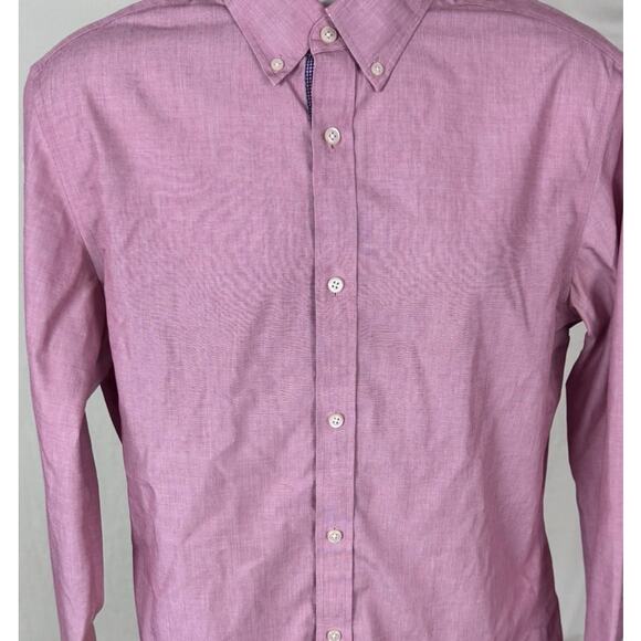 Banana Republic Large Non-Iron Tailored Slim Fit Pink Button Front Mens Shirt - Picture 2 of 9